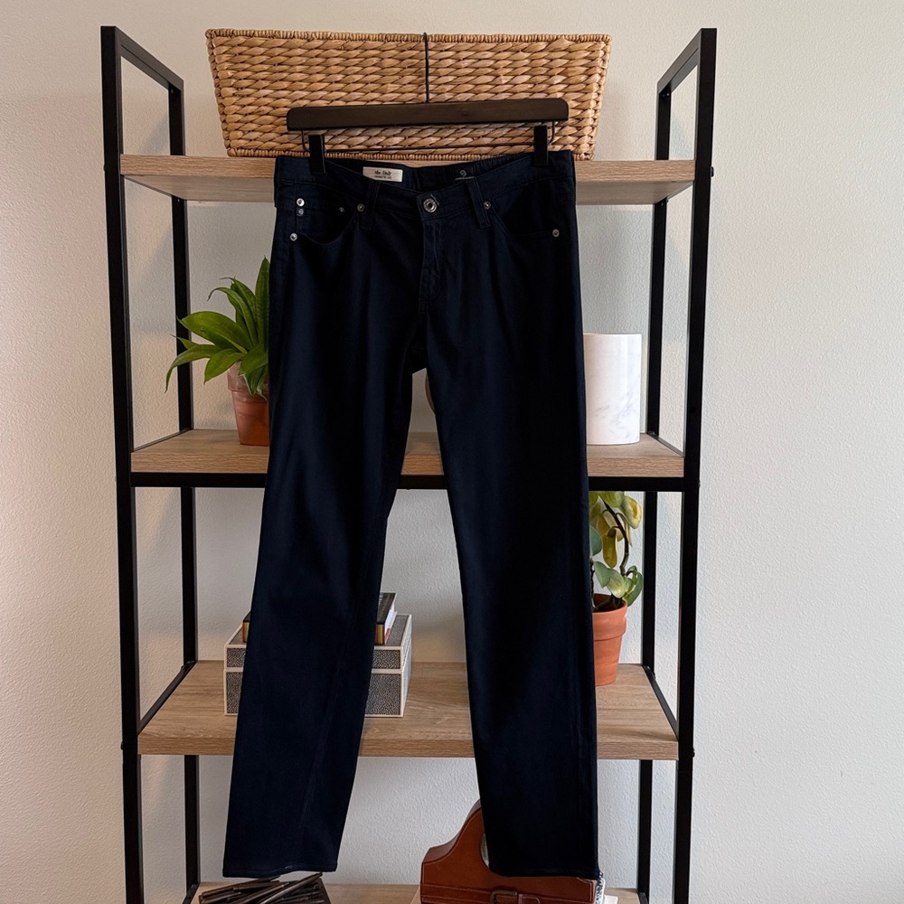 AG Adriano Goldschmied "The Stilt" Low-Rise Navy Chino Cigarette Jean Pant 28